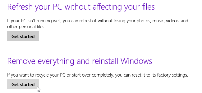 Windows 8 reset my pc Windows 8 reset my pc