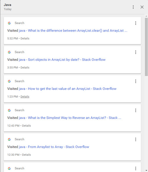 Google search history Google search history